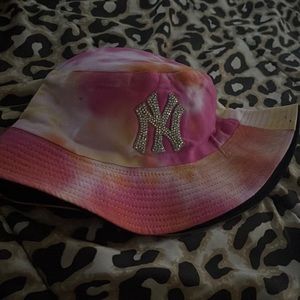 a tie dye bucket hat
